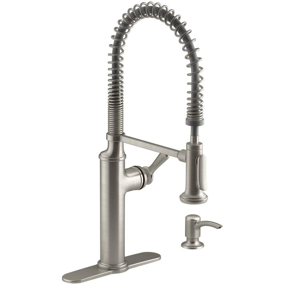 文房具 朱泥 魚紋 筆洗 匙 台付(LC981) Kohler K-R10651-SD-VS Sous Kitchen Sink Faucet, Vibrant Stainless